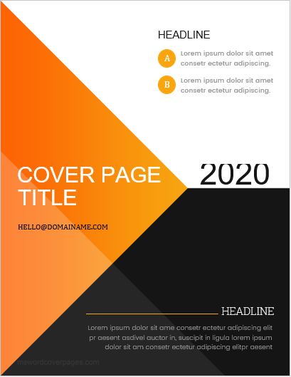 Report cover page template