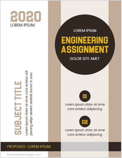 Engineering assignment cover page template