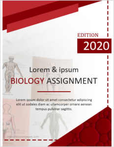 Assignment cover page sample for Biology