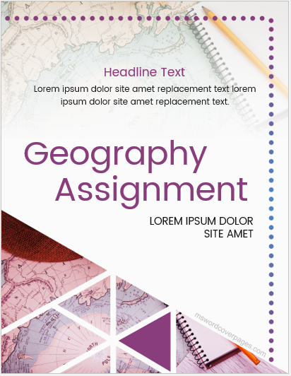 Geography assignment cover page template