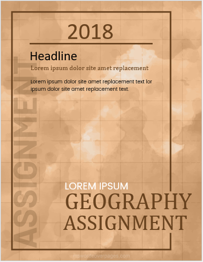 Geography assignment cover page layout