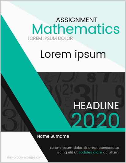 Cover Page for Mathematics Assignment