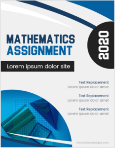 Math Assignment Cover Page