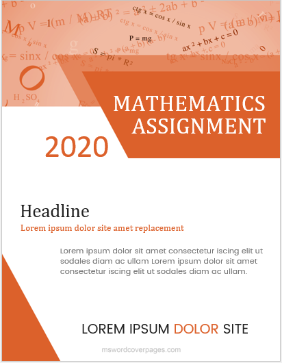 Mathematics Assignment Cover Pages