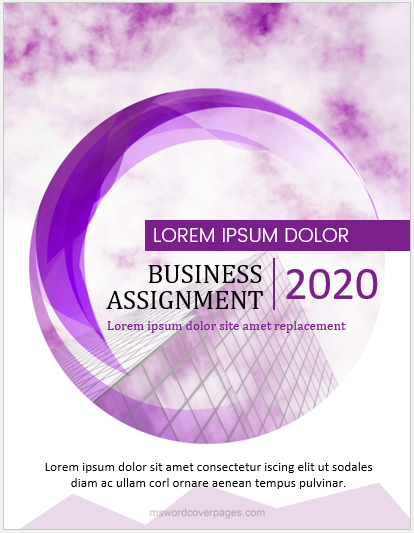 Business assignment cover page format