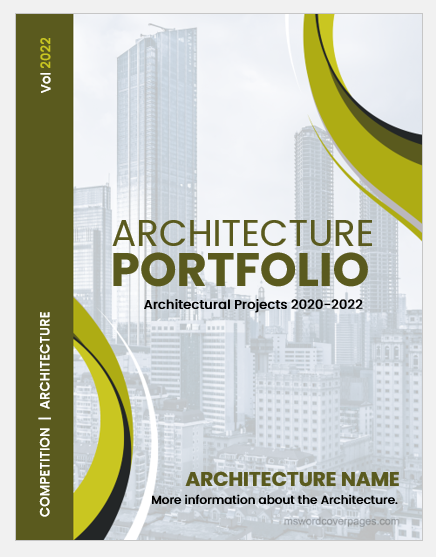 Architecture Portfolio Cover Page Templates Word Doc Ms