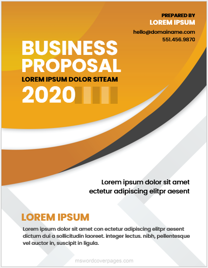 Business proposal cover page