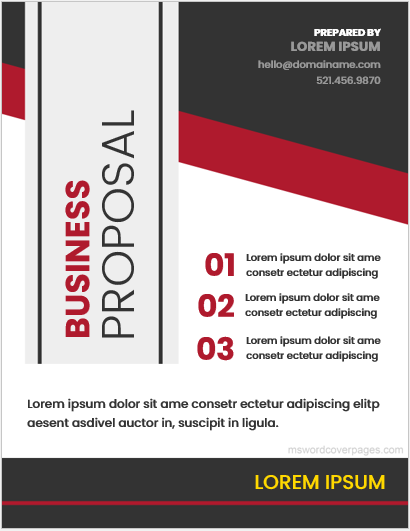 Business proposal cover page template