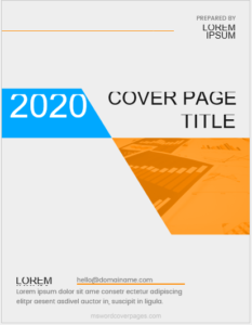 Cover page sample template