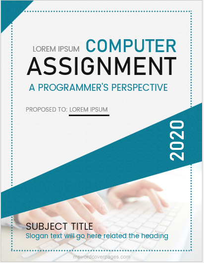 Computer assignment cover-page sample