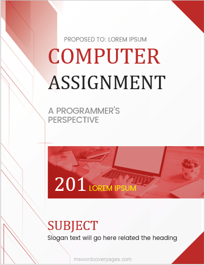 create cover page for assignment