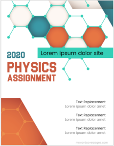 Physics assignment cover page template