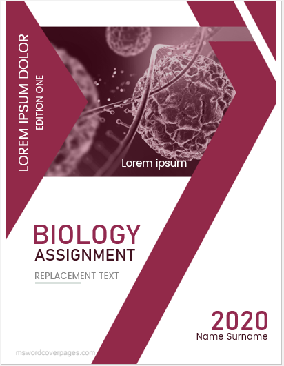 Biology assignment cover page