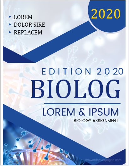 Biology assignment cover page template