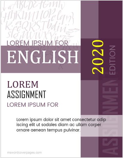 cover page of english assignment