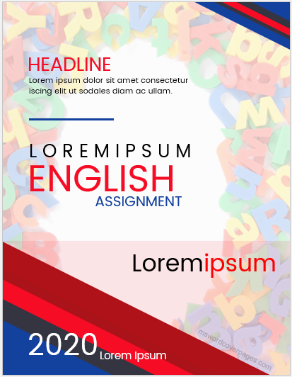 English Assignment Cover Page Templates | MS Word Cover Page Templates