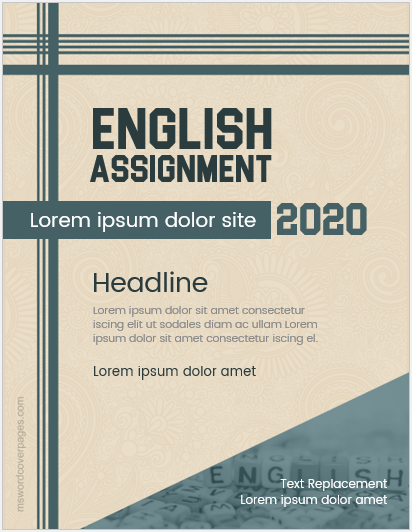 English assignment cover page format