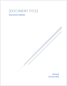 Assignment cover page template