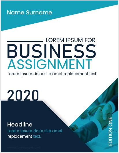 assignment front page design in ms word