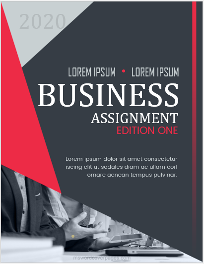 Assignment First Page Design Templates For MS Word MS Word Cover Page 