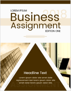 Cover page for business assignment