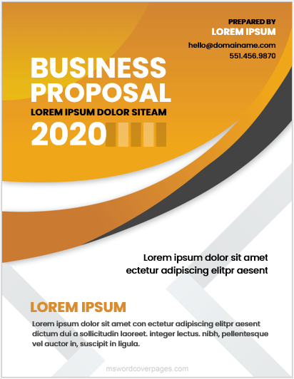 Business proposal cover pages