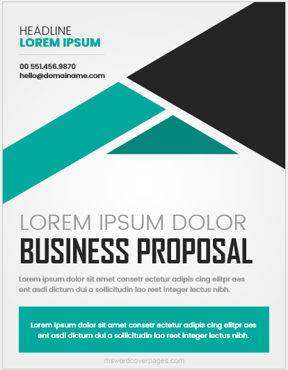 Business Proposal Cover Page Templates Word MS Word Cover Page 
