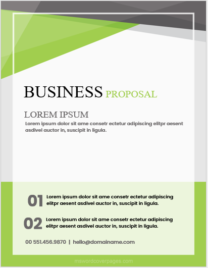 Business Proposal Cover Page Templates (Word) | MS Word Cover Page