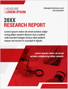 Research report cover page