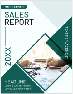Sales report cover page