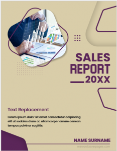 Sales report cover page