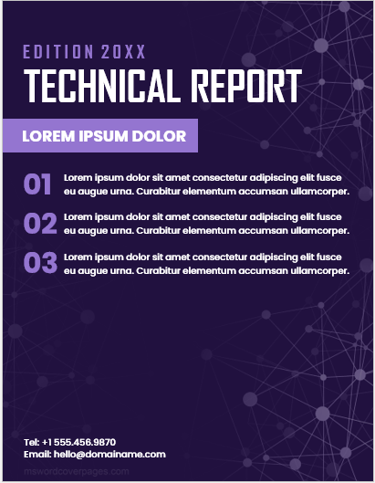 Technical report cover page