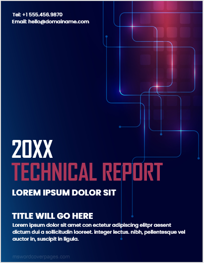 Technical report cover page