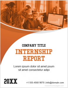 Internship report cover page