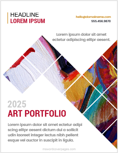 Art Portfolio Cover Pages Ms Word Cover Page Templates