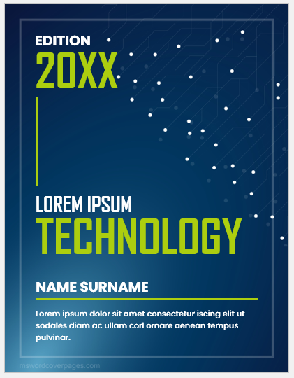 Technology cover page template