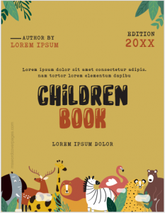 Children book cover page