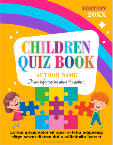 Children quiz book cover page