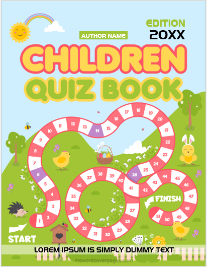 Children quiz book cover page