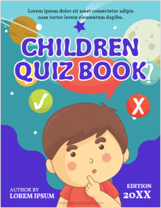 Children quiz book cover page