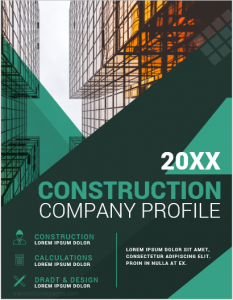 Construction company profile cover page
