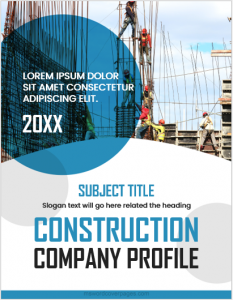 Construction company profile cover page