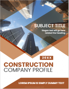 Construction company profile cover page