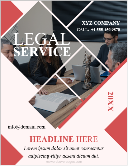 Legal services company profile cover page