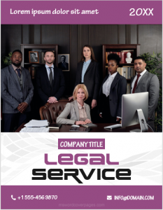 Legal services company profile cover page