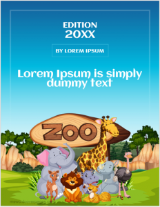 Zoo storybook cover page template