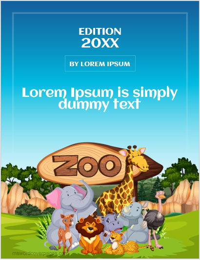 Zoo Storybook Cover Pages | MS Word Cover Page Templates