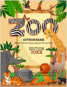 Zoo storybook cover page template