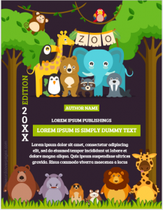 Zoo storybook cover page template