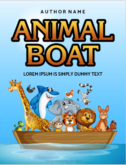 Page de couverture de conception de bateau animal